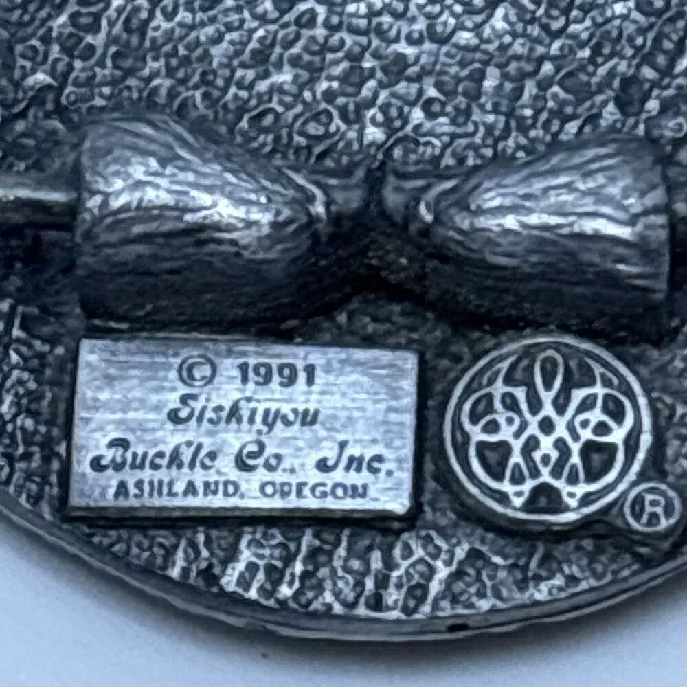 Vintage 1991 Siskiyou silver eagle belt buckle Unisex 3.5x2.5